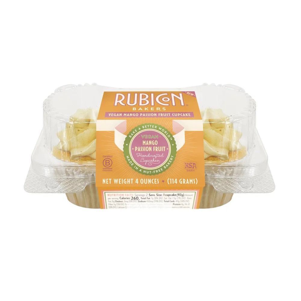 Rubicon Bakers Vegan Mango Passion Fruit Cupcake, 4 Ounce -- 12 Per Case