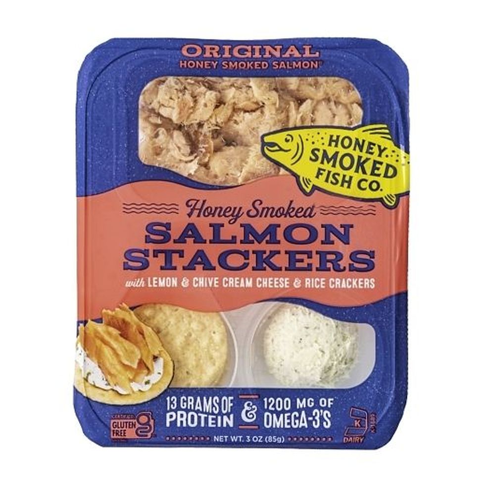 Honey Smoked Fish Original Honey Smoked Salmon Stackers, 3 Ounce -- 6 Per Case
