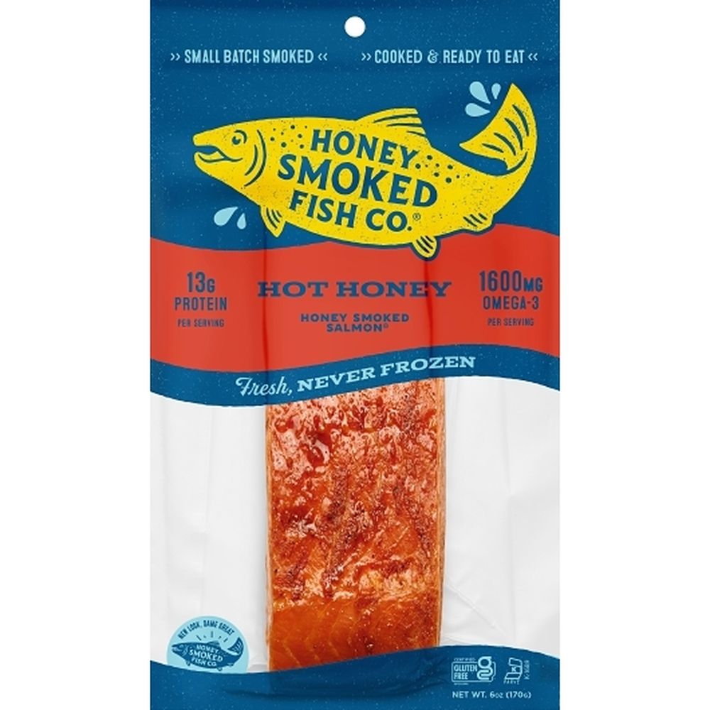 Honey Smoked Fish Hot Honey Smoked Salmon, 6 Ounce -- 12 Per Case