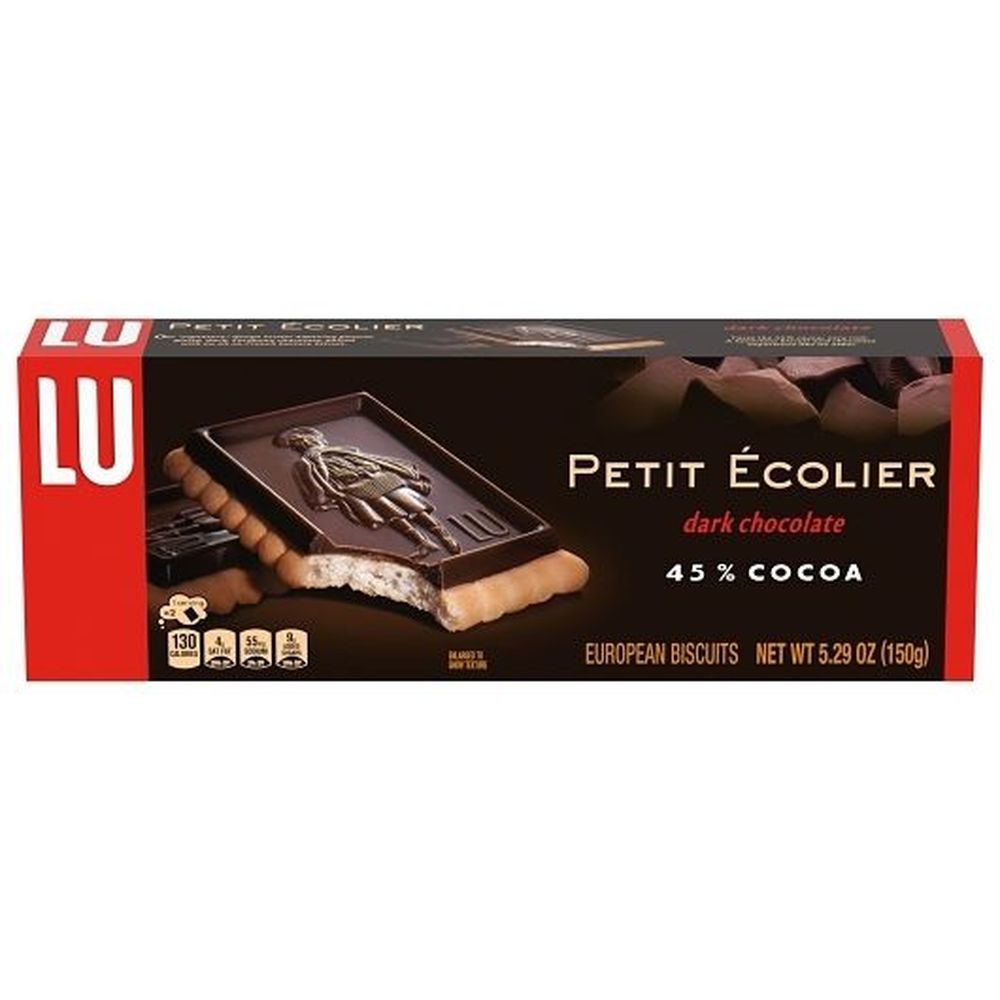 Lu Petit Ecolier European Dark Chocolate Biscuit Cookies, 5.29 Ounce -- 12 Per Case