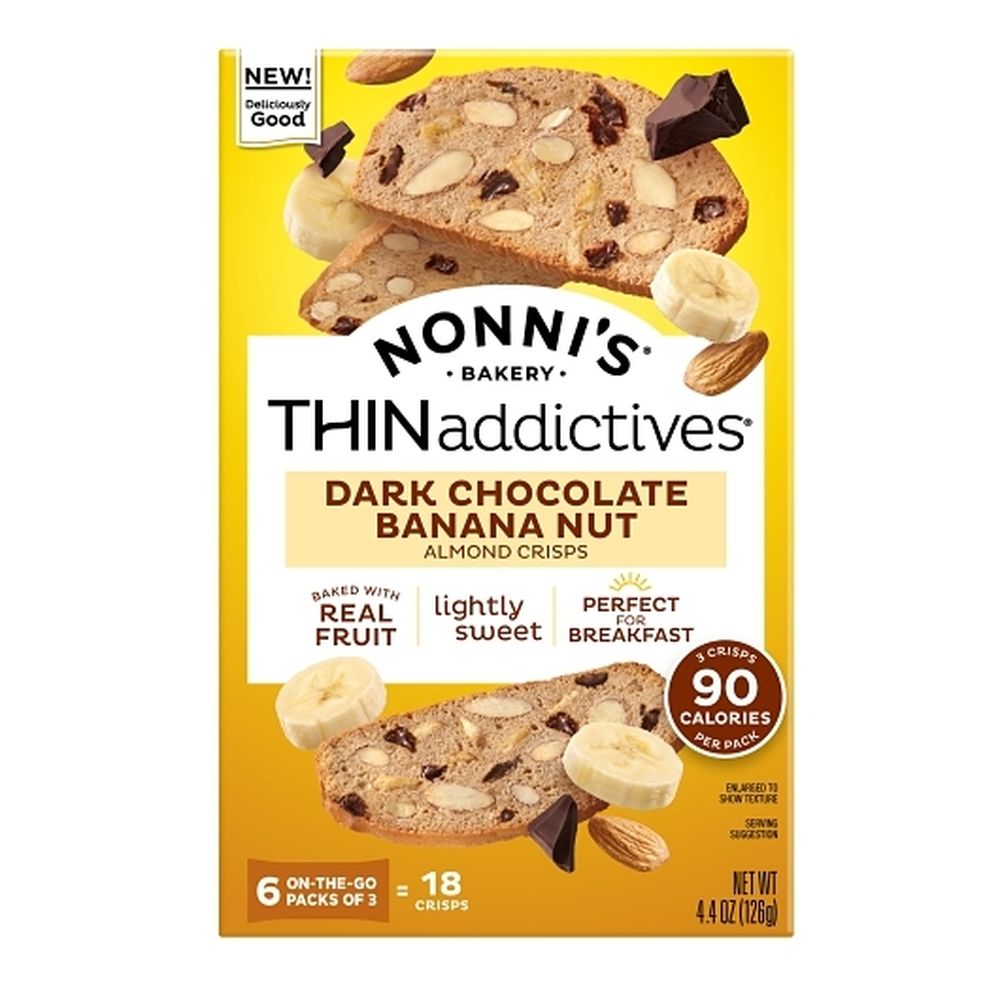 Thinaddictives Dark Chocolate Banana Nut Almond Crisps, 4.4 Ounce -- 6 Per Case