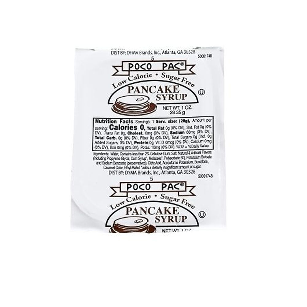 Poco Pac Reduced Calorie Syrup, 1 Ounce Cup -- 100 per case