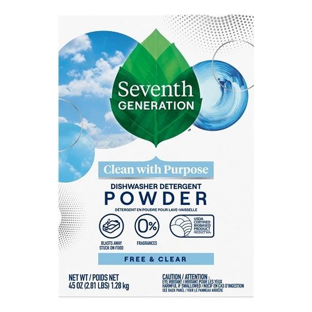 Seventh Generation Free And Clear Automatic Dishwasher Detergent Powder, 45 Ounce -- 12 Per Case