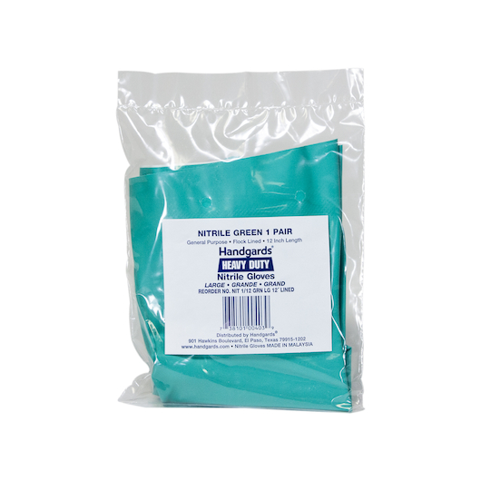 Handgards Large Green Heavy Duty Utility Lined Reusable Glove, 12 Inch -- 12 Per Case