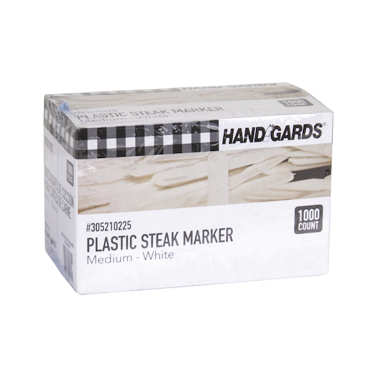 Handgards White Medium Disposable Plastic Steak Marker -- 2000 Per Case