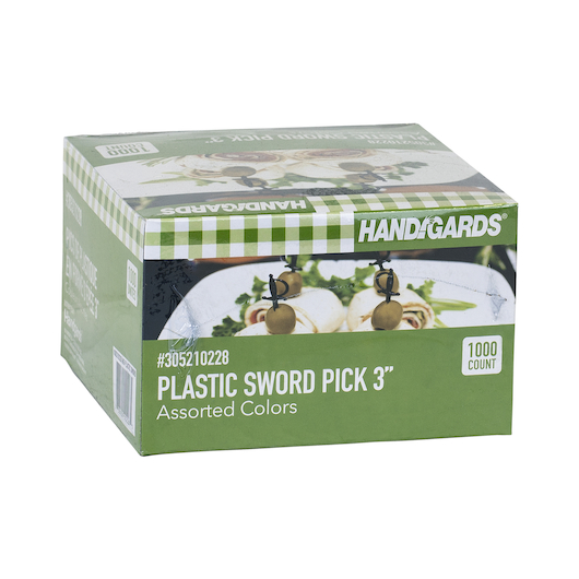 Handgards Assorted Color Disposable Plastic Sword Pick, 3 Inch -- 10000 Per Case