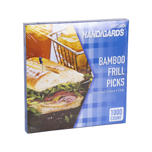 Handgards Disposable Wood Frill Pick, 4 Inch -- 10000 Per Case