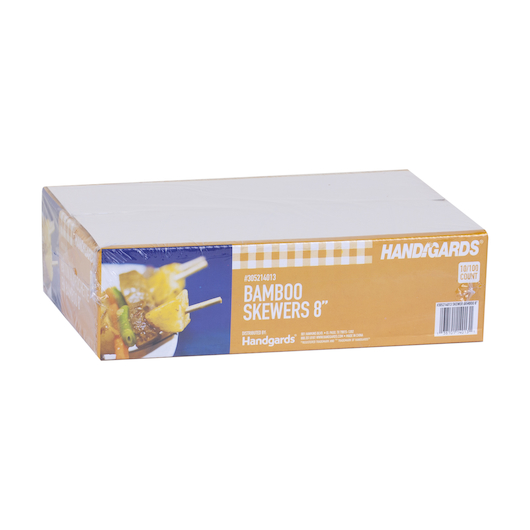 Handgards Disposable Bamboo Skewer, 8 Inch -- 10000 Per Case