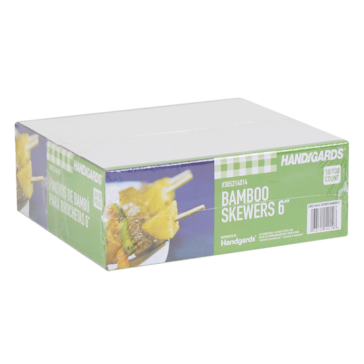 Handgards Disposable Bamboo Skewer, 6 Inch -- 10000 Per Case