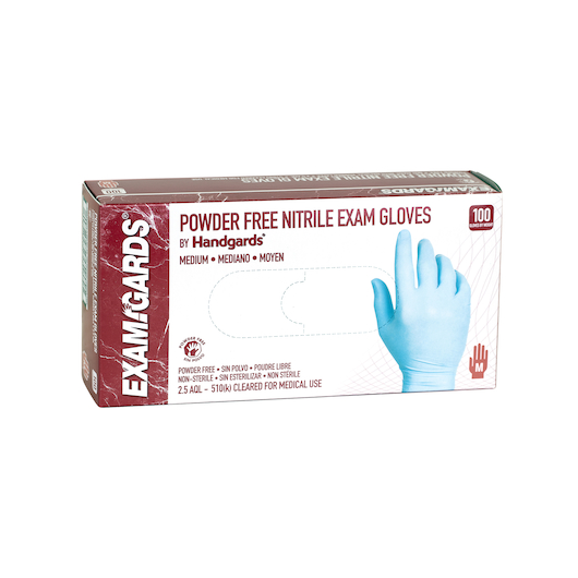 Examgards Blue Medium Disposable Nitrile Gloves -- 1000 Per Case
