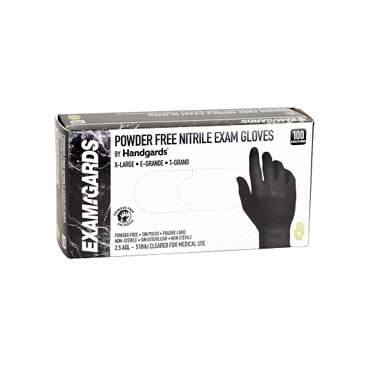 Examgards Black Extra Large Nitrile Disposable Gloves -- 1000 Per Case