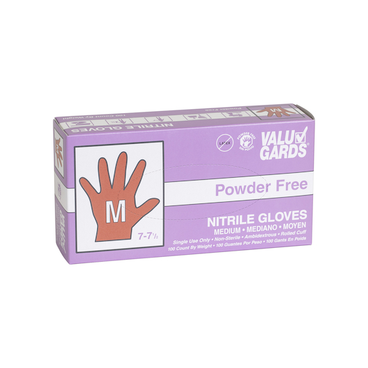 Valugards Purple Medium Disposable Nitrile Gloves -- 1000 Per Case