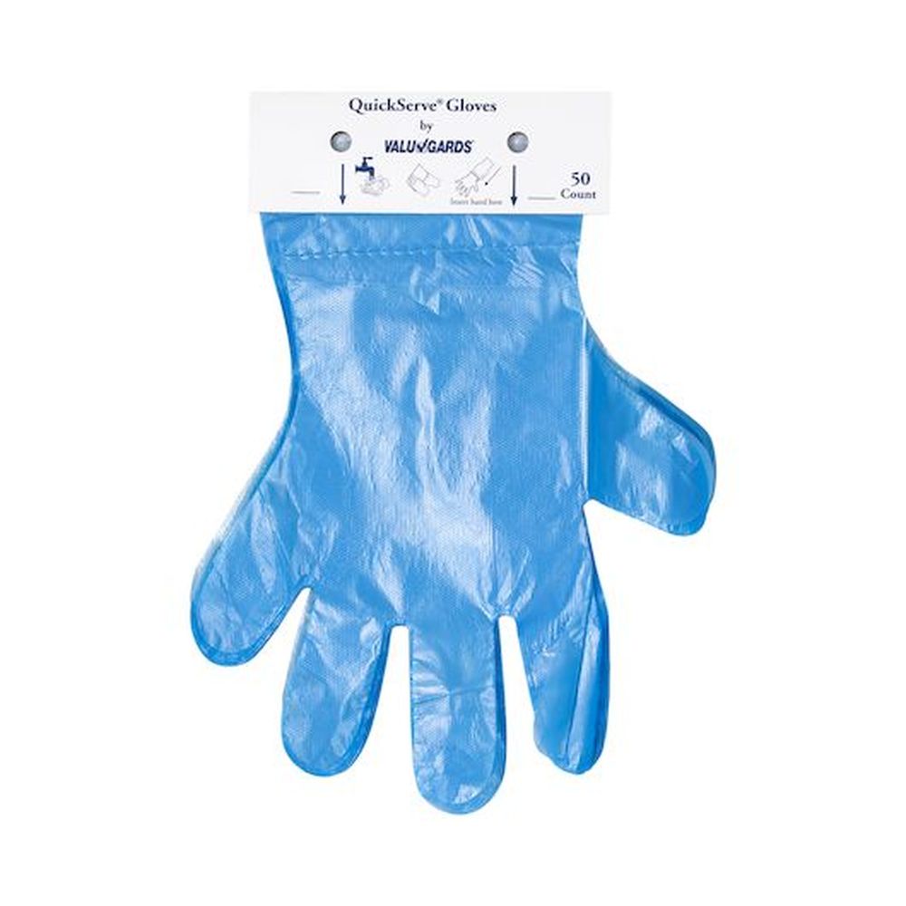Handgards Quickserve Poly Blue One Size Fits All Disposable Glove -- 1000 Per Case