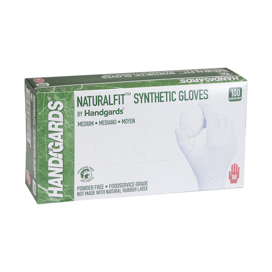 Handgards Medium Powder-free Naturalfit Synthetic Disposable Glove, 100 Count -- 4 Per Case