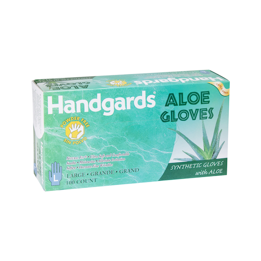Handgards Large Green Synthetic Disposable Glove With Aloe -- 4 Per Case
