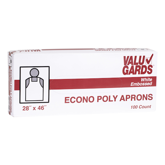 Handgards Valugard White Poly Apron, 100 Count -- 10 Per Case