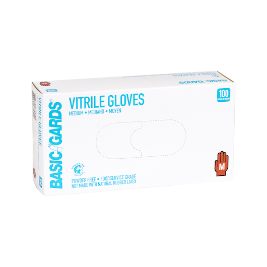 Handgards Powder Free Blue Vitrile Medium Gloves, 100 Count -- 1000 Per Case