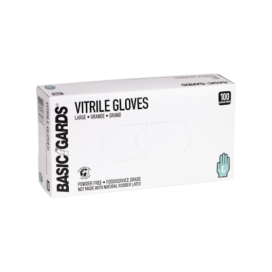 Handgards Black Large Powder Free Vitrile Gloves, 100 Count -- 10 Per Case