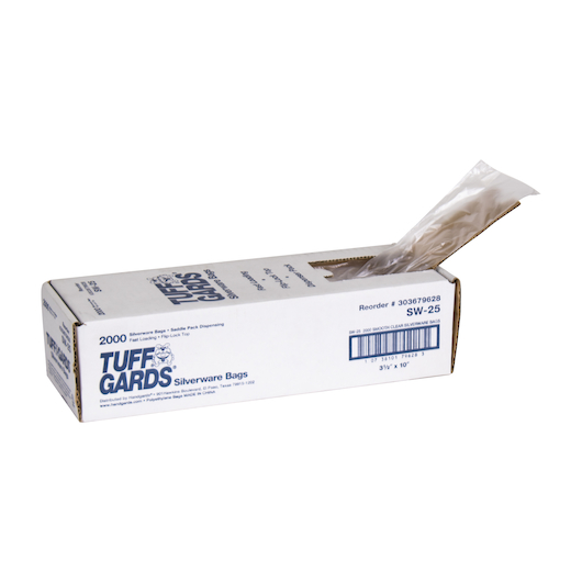 Tuffgards Silverware Bag High Density 3.5 X 10 Inch Full Saddle, 2000 Count -- 2000 Per Case