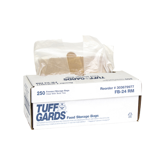 Tuffgards 18 X 24 Clear Food Storage/freezer Bags, 250 Count