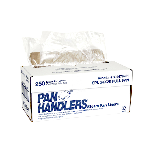 Panhandlers Clear 34 X 25 Inch Steam Pan Liners, 250 Count