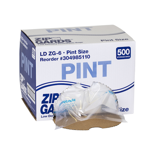 Zipgards Low Density Recloseable Pint Clear Flat Stack Storage Bag -- 500 Per Case