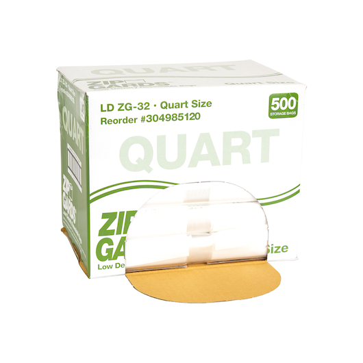 Zipgards Low Density Recloseable Quart Storage Bag, 7 X 8 Inch -- 500 Per Case