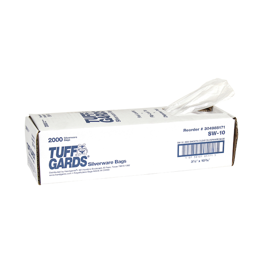 Tuffgards High Density 3.5 Inch X 10.75 Inch Flat Pack Silverware Bag, 2000 Count -- 2000 Per Case
