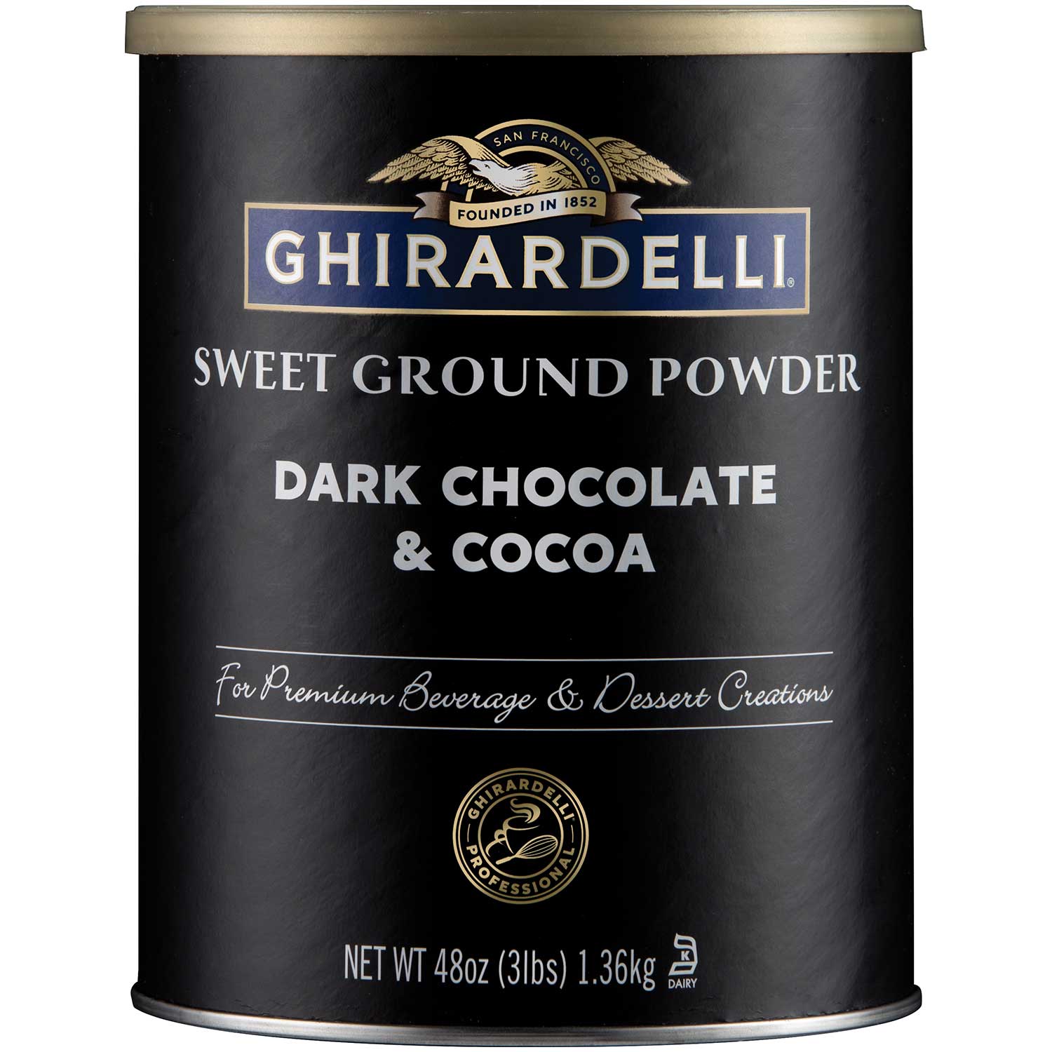 Ghirardelli Dark Chocolate And Cocoa Sweet Ground Powder, 3 Pound -- 6 Per Case