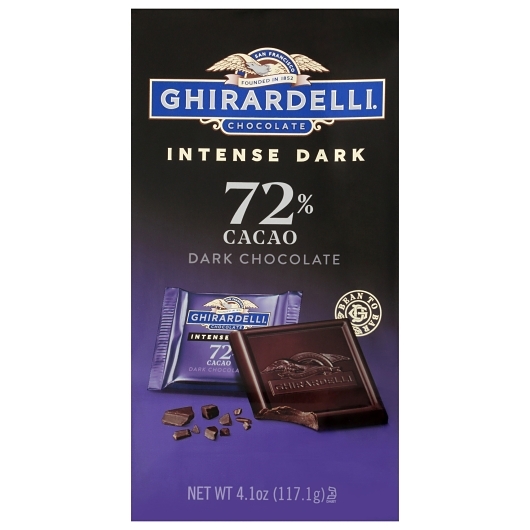 Ghirardelli Intense Dark 72 Percent Cacao Dark Chocolate Squares, 4.1 Ounce -- 6 Per Case