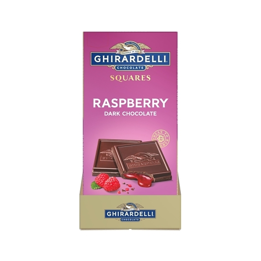 Barra De Cuadritos De Chocolate Oscuro Con Frambuesa Ghirardelli, 4.8 Onzas -- 10 Por Caja