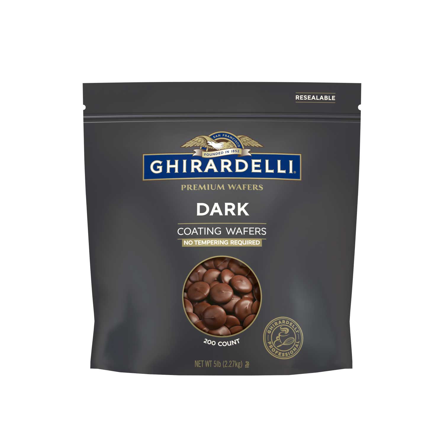 Ghirardelli Dark Coating Wafers, 5 Pound -- 2 Per Case