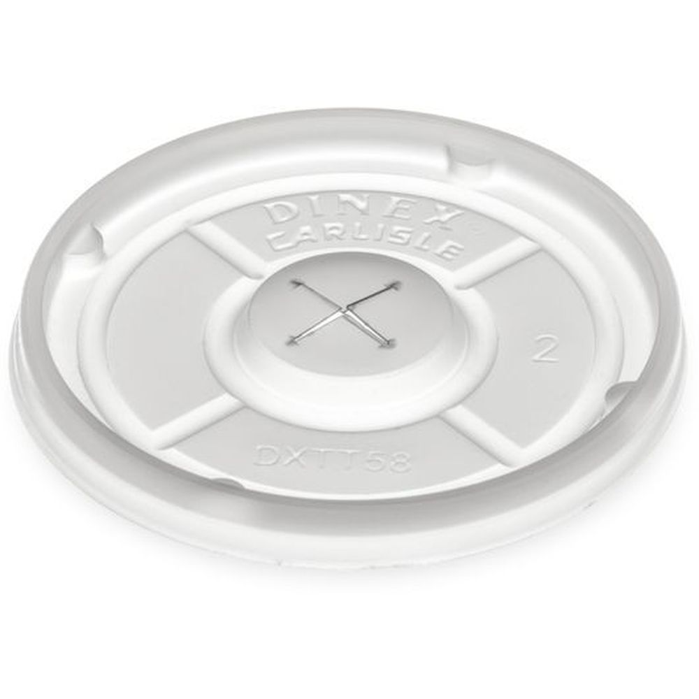 Dinex Polystyrene Translucent Tumbler Lid With Straw Slot, 3.25 Inch -- 1000 Per Case