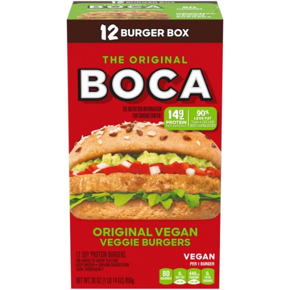 Boca Original Vegan Meat Alternate Burger, 30 Ounce -- 6 Per Case