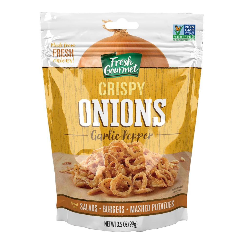 Fresh Gourmet Garlic Pepper Crispy Onions, 3.5 Ounce -- 12 Per Case