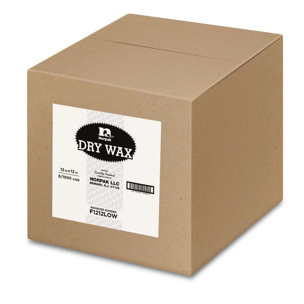 Norpak Dry Wax Flat Paper, 12 X 12 Inch -- 6000 Per Case