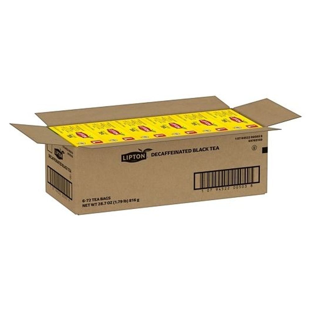 Lipton Decaffeinated Black Tea, 72 Tea Bags -- 6 Per Case