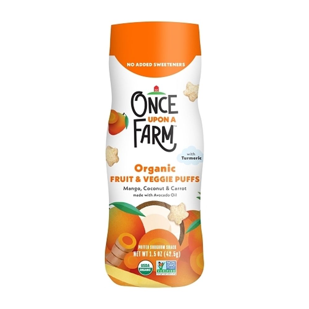 Once Upon A Farm Organic Mango Coconut And Carrot Fruit And Veggie Puffs, 1.5 Ounce -- 6 Per Case