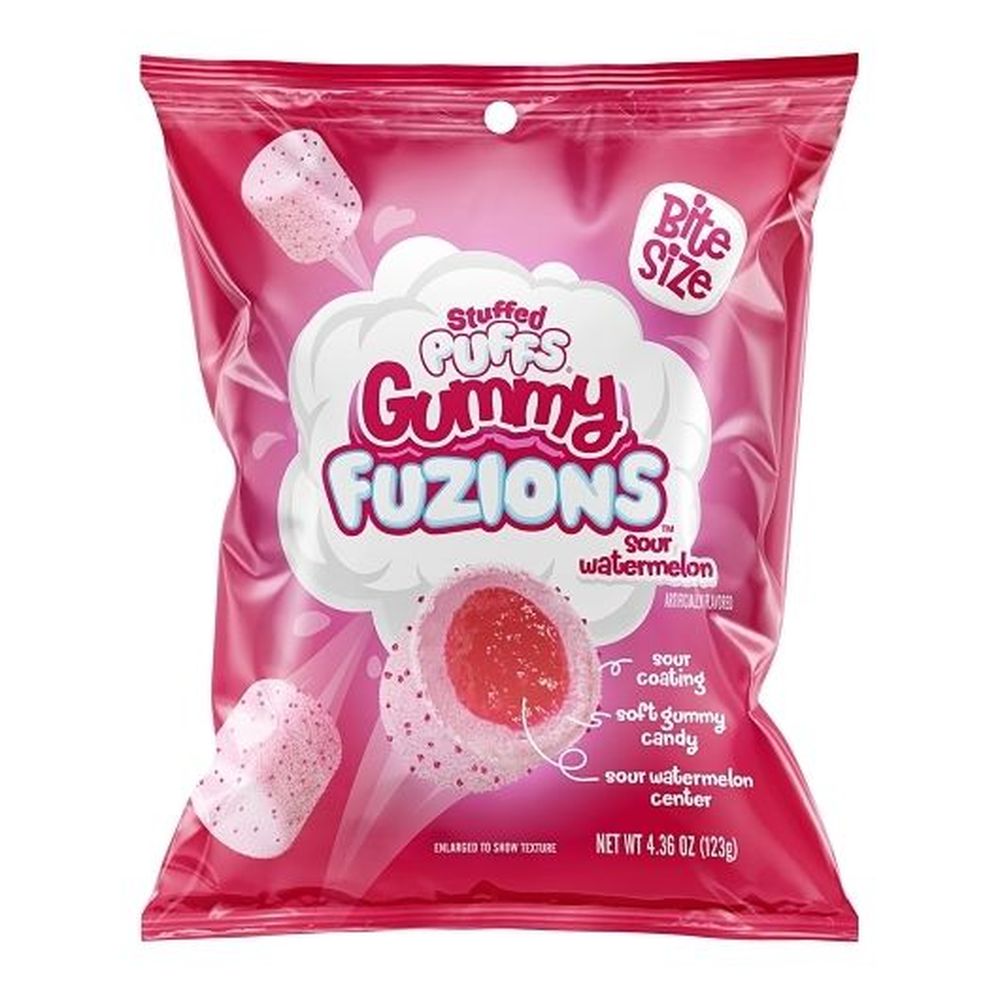 Stuffed Puffs Sour Watermelon Gummy Fuzions, 4.36 Ounce -- 8 Per Case