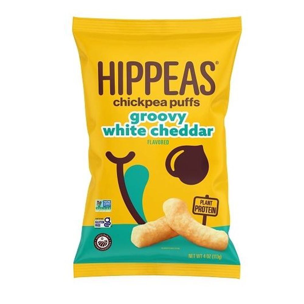 Hippeas Non-gmo Vegan White Cheddar Chickpea Puffs, 4 Ounce -- 12 Per Case