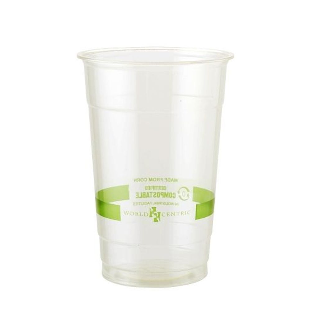 World Centric 16 Ounce Compostable Clear Cold Cup, 100 Count -- 8 Per Case