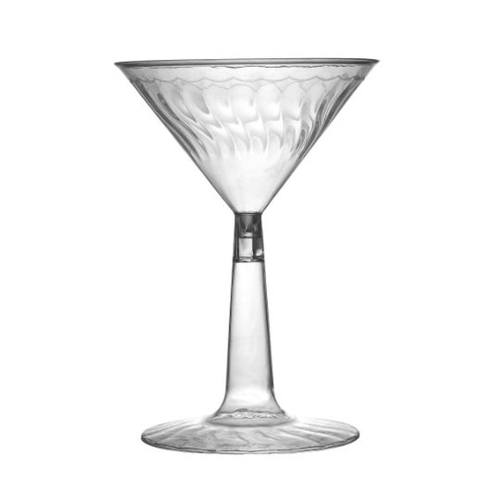 Flairware Polystyrene 6 Ounce Clear Martini Glass