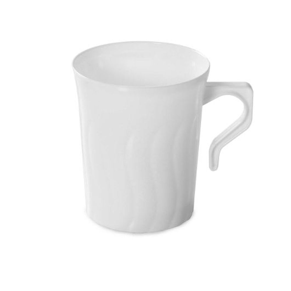 Fineline Settings Flairware Polystyrene 8 Ounce Round White Plastic Coffee Mug, 288 Count