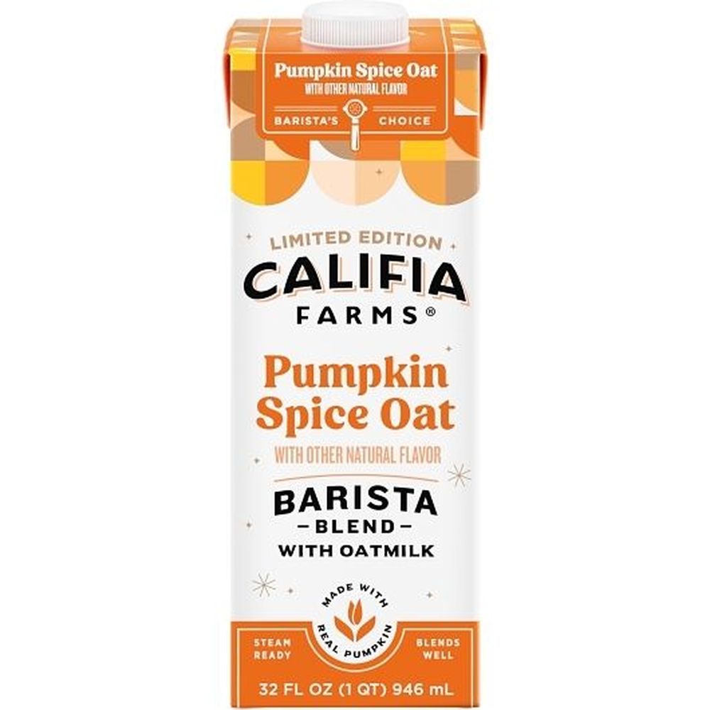 Califia Farms Pumpkin Spice Oat Barista Blend, 32 Fluid Ounce -- 6 Per Case