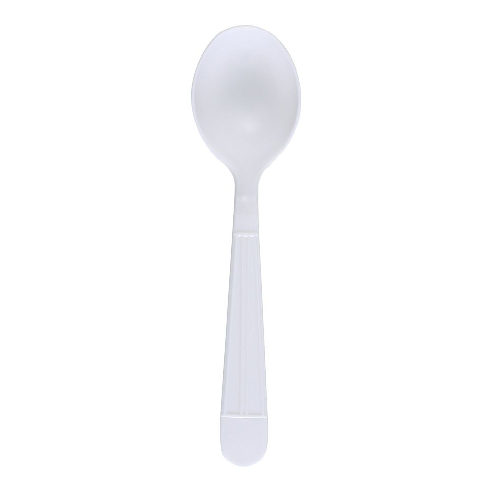 White Polystyrene Heavy Weight Soupspoon
