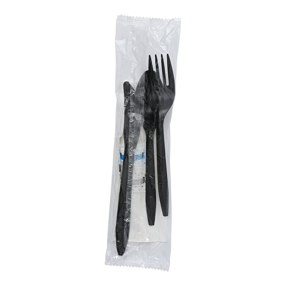 Black Polypropylene Medium Weight Cutlery Set