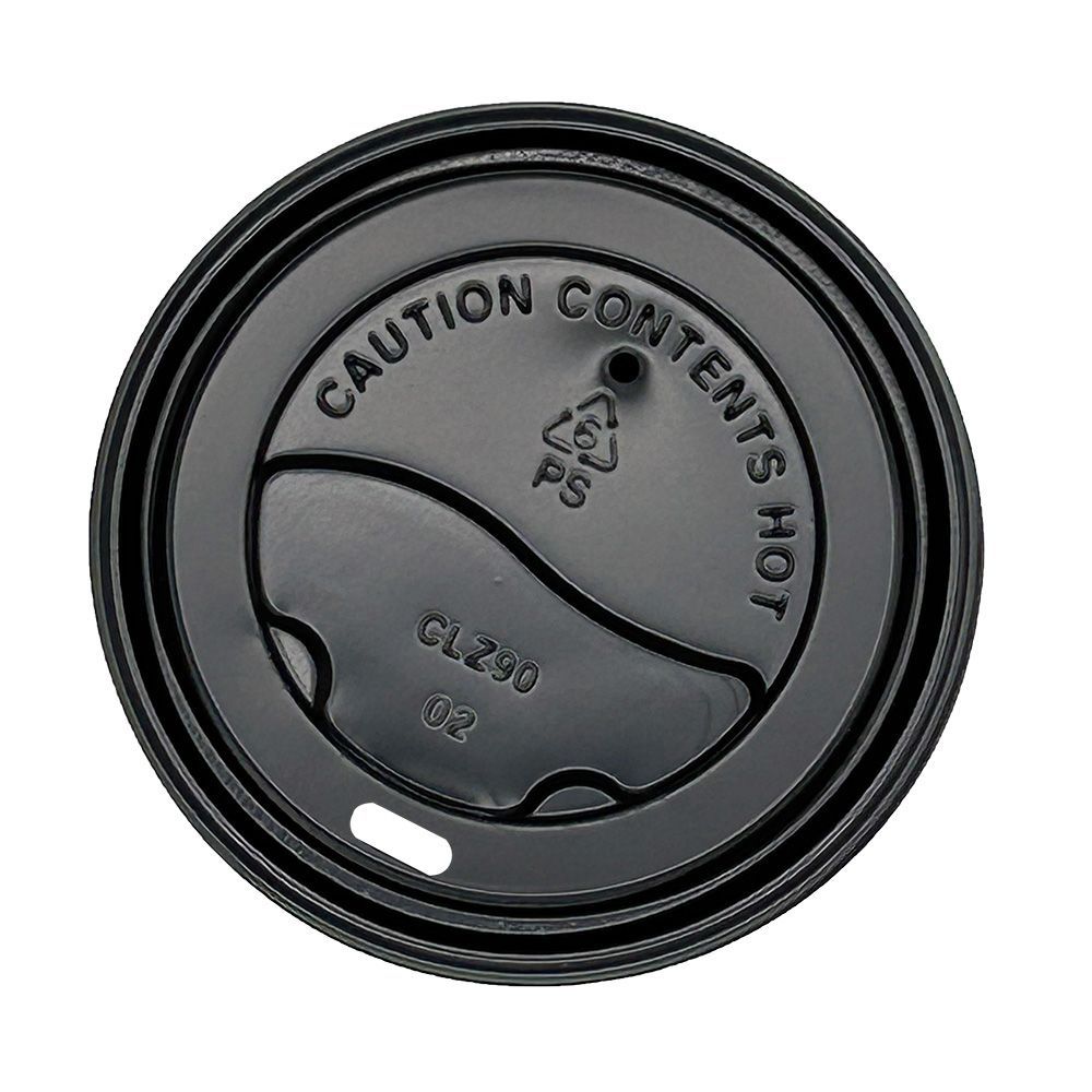 Black Hot Cup Travel Lid for 8 Ounce Paper Hot Cup
