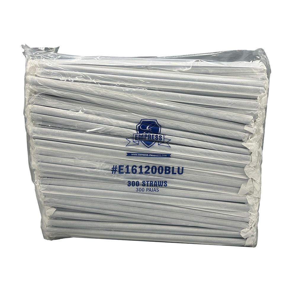 Dark Blue Polypropylene Paper Wrapped Giant Straw 12 inch