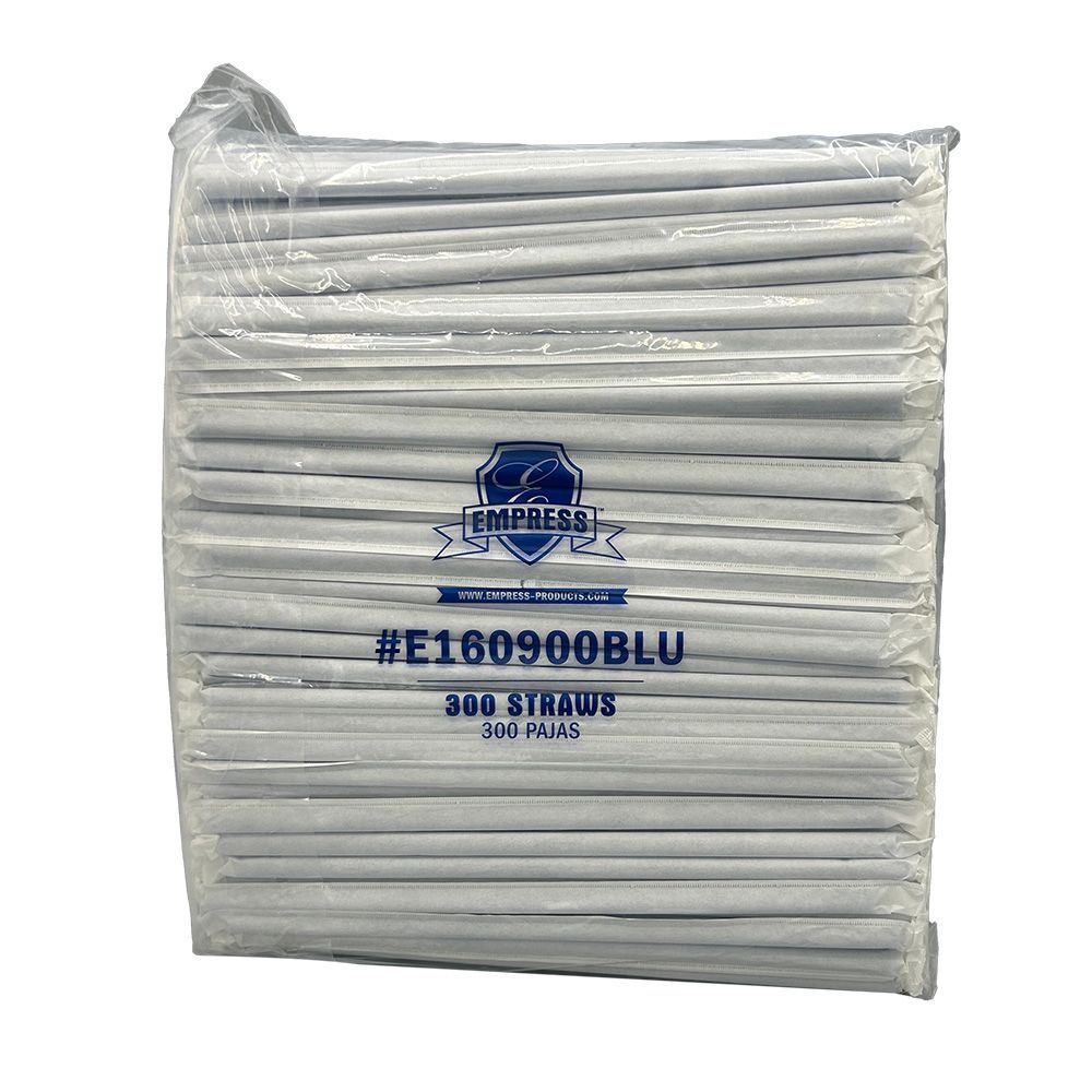 Dark Blue Polypropylene Paper Wrapped Giant Straw 9 inch