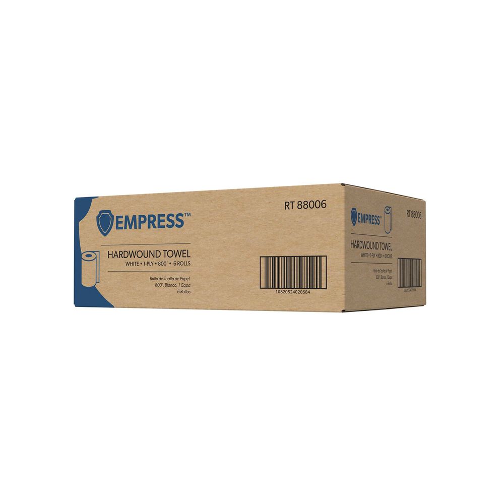 White 1-Ply Hardwound Towel Roll